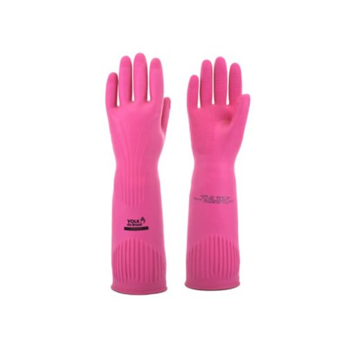 LUVA LATEX RANHURADA ROSA VOLK